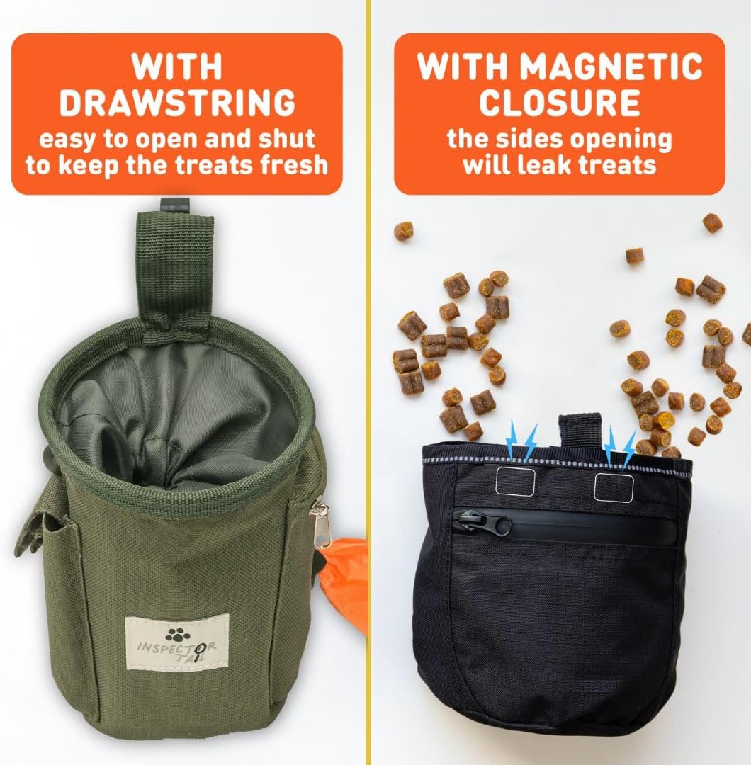 Dog Treat Pouch for Training, Drawstring Bag, Hands Free