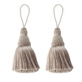 2Pcs Colorful Tassel Key Tassels DIY Accessories(Khaki)