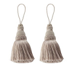 2Pcs Colorful Tassel Key Tassels DIY Accessories(Khaki)