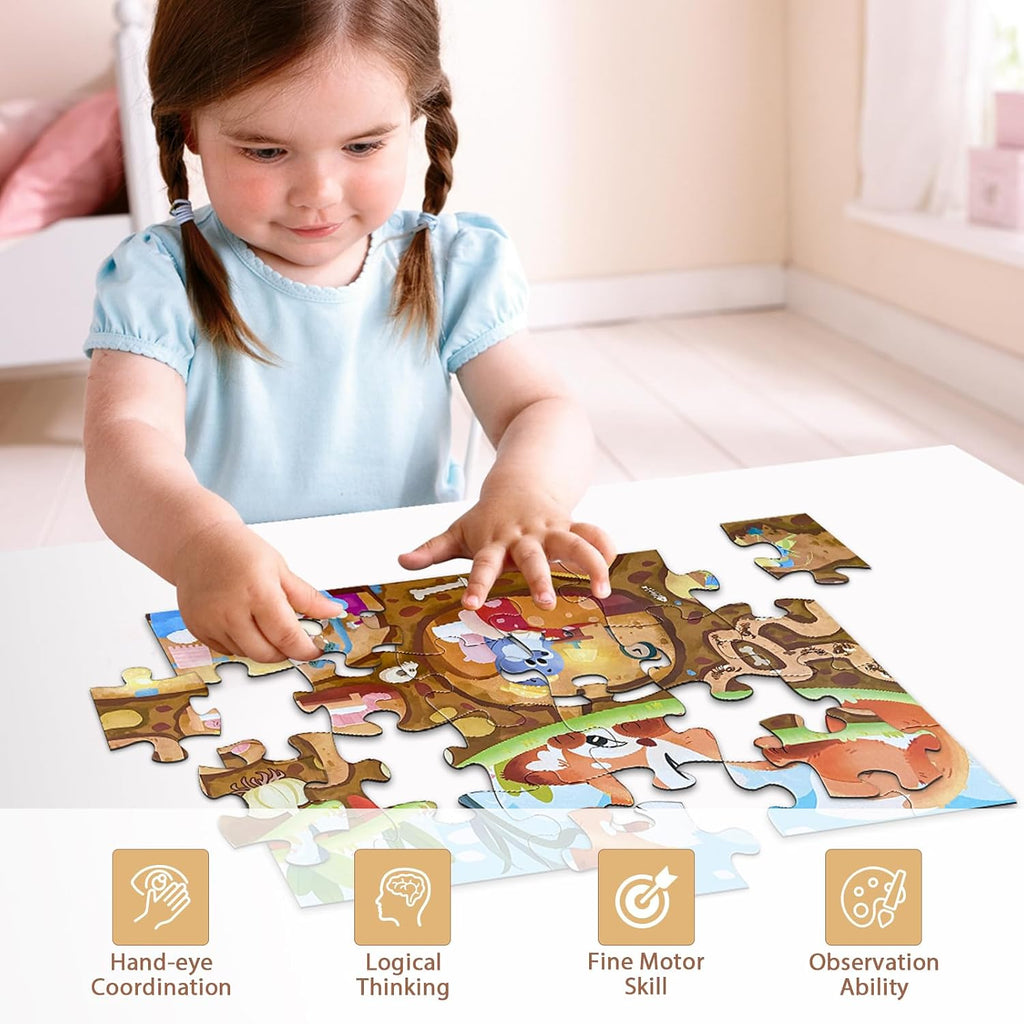 Jumbo Floor Puzzle for Kids, Large Jigsaw Puzzles 24 Piece for Kids Ages 3-5,Preschool Learning & Education Toys