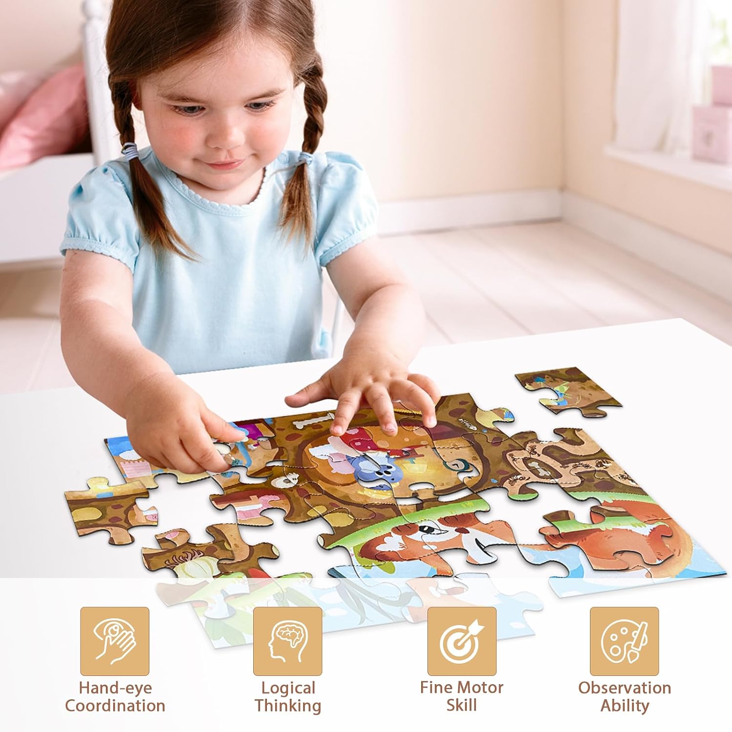 Jumbo Floor Puzzle for Kids, Large Jigsaw Puzzles 24 Piece for Kids Ages 3-5,Preschool Learning & Education Toys