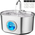 Cat Water Fountain Stainless Steel: 74oz/2.2L Cat Fountain for Drinking- Pet Water Fountain Inside - Automatic Dog
