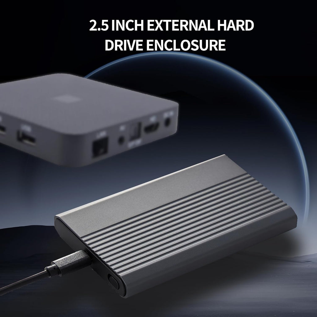 2.5 Inch SATA to USB External Hard Drive Enclosure, USB Type-C/Type-A to Sata Compatible for 2.5 Inch 7mm 9.5mm HDD