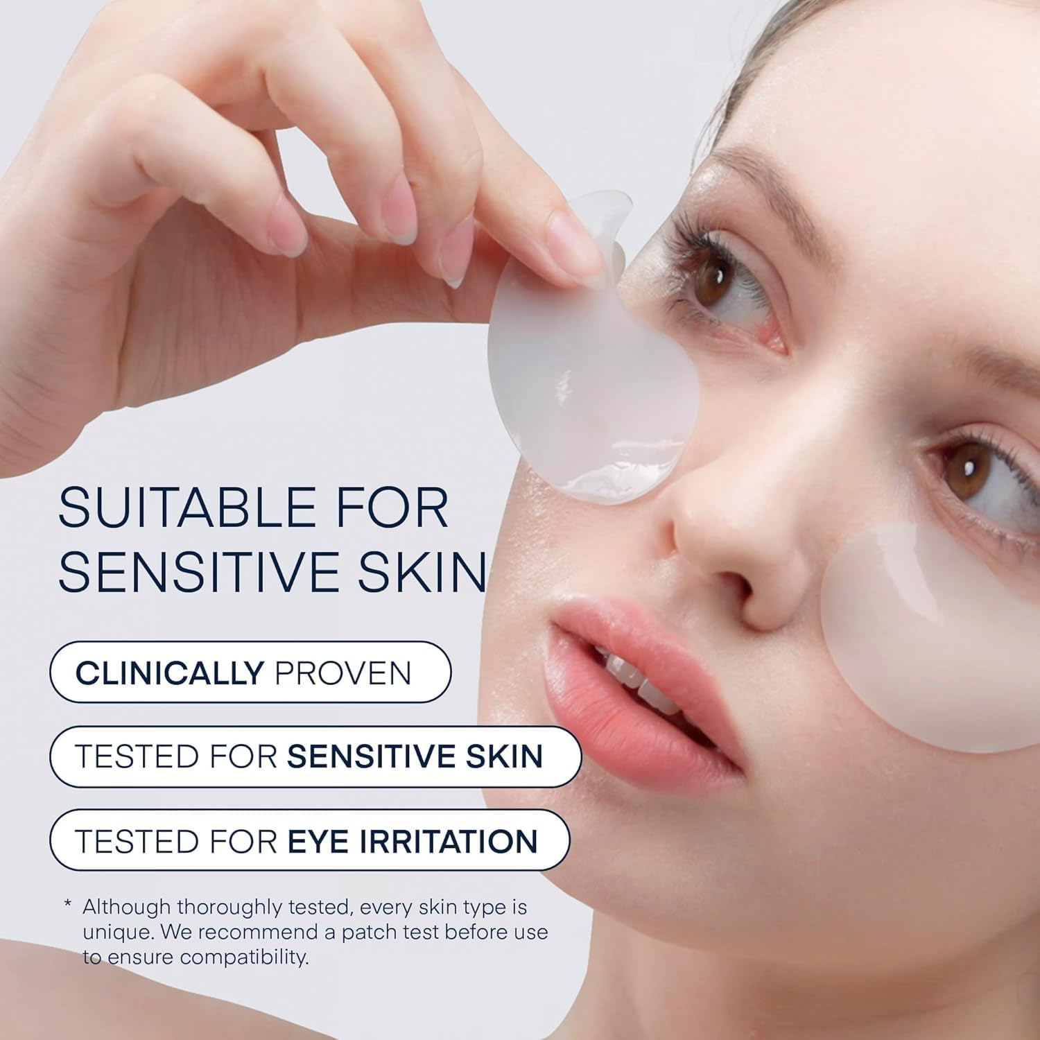 Under Eye Patches for Dark Circles - 60 Korean Hydrogel Masks for Puffiness, Bags, Wrinkle with Caffeine, Hyaluronic