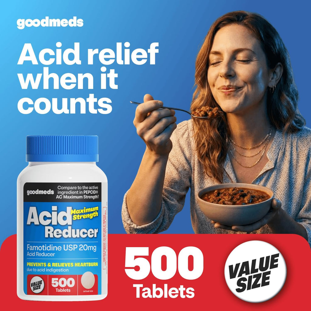 Heartburn Relief | Famotidine USP 20mg Acid Reducer | 500 Count