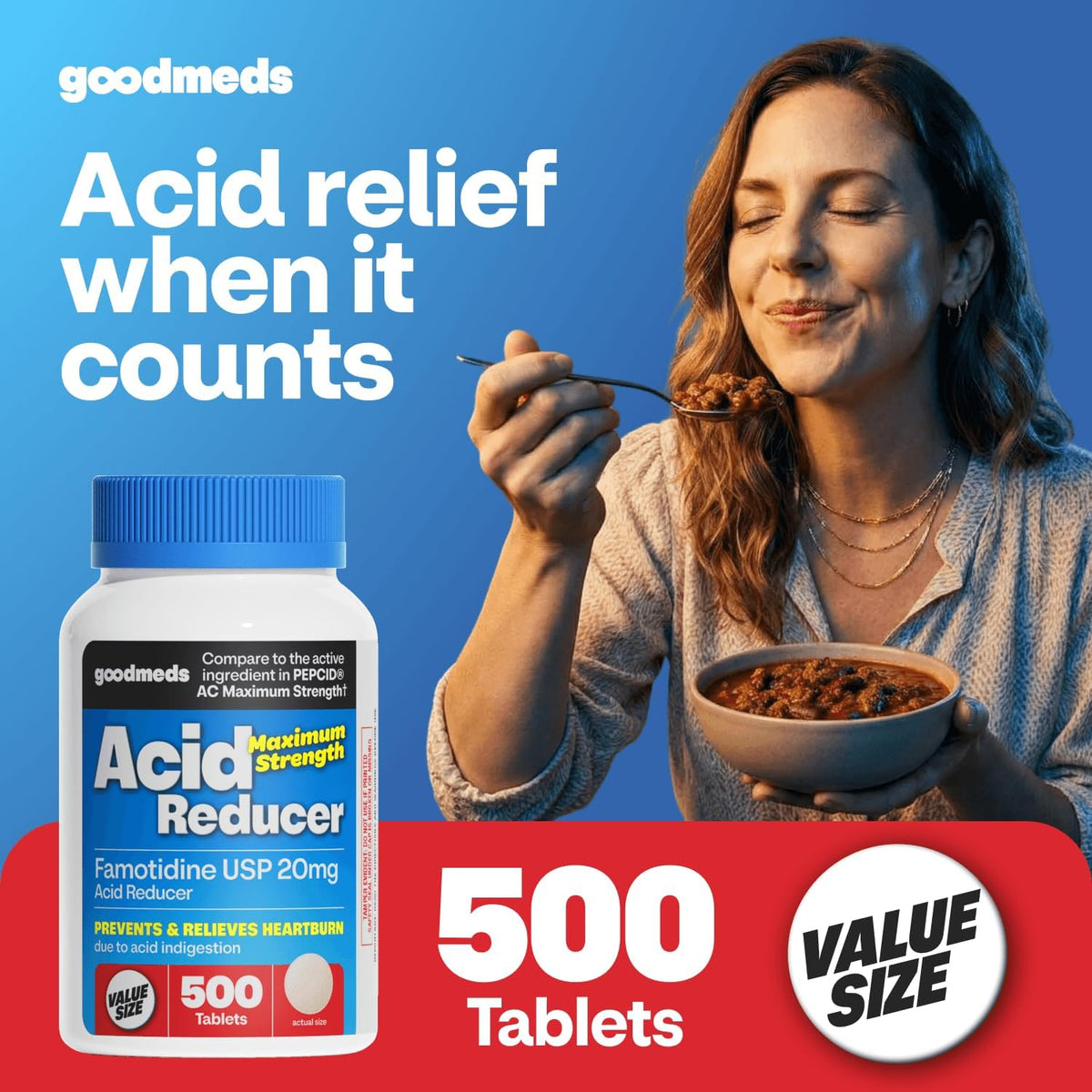 Heartburn Relief | Famotidine USP 20mg Acid Reducer | 500 Count