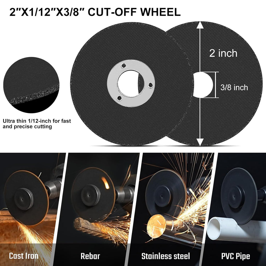 2" Cut Off Wheel for Die Grinder Drill, 1/4" Metal Cutting Disc