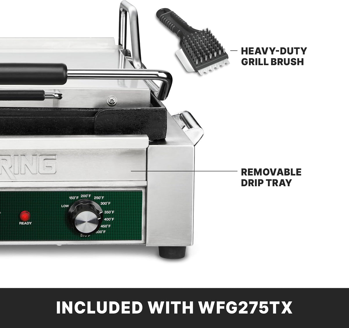 Panini Press with Programmable Timer, 14" x 14" Cooking Surface