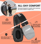 016 NRR 26dB Shooting Ear Protection, Slim Passive Earmuffs