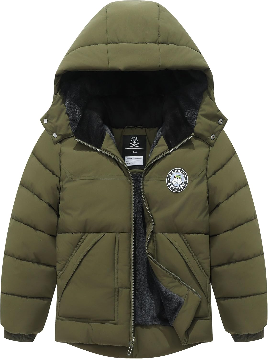 Boy's Waterproof Winter Coat Warm Down Jacket Hooded Puffer Parka | Insulated Fleece-Lined Outerwear for Kids