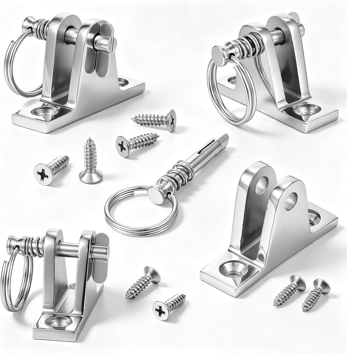 4 Pcs Bimini Top Deck Hinge,316 Stainless Steel Marine Hardware with Quick