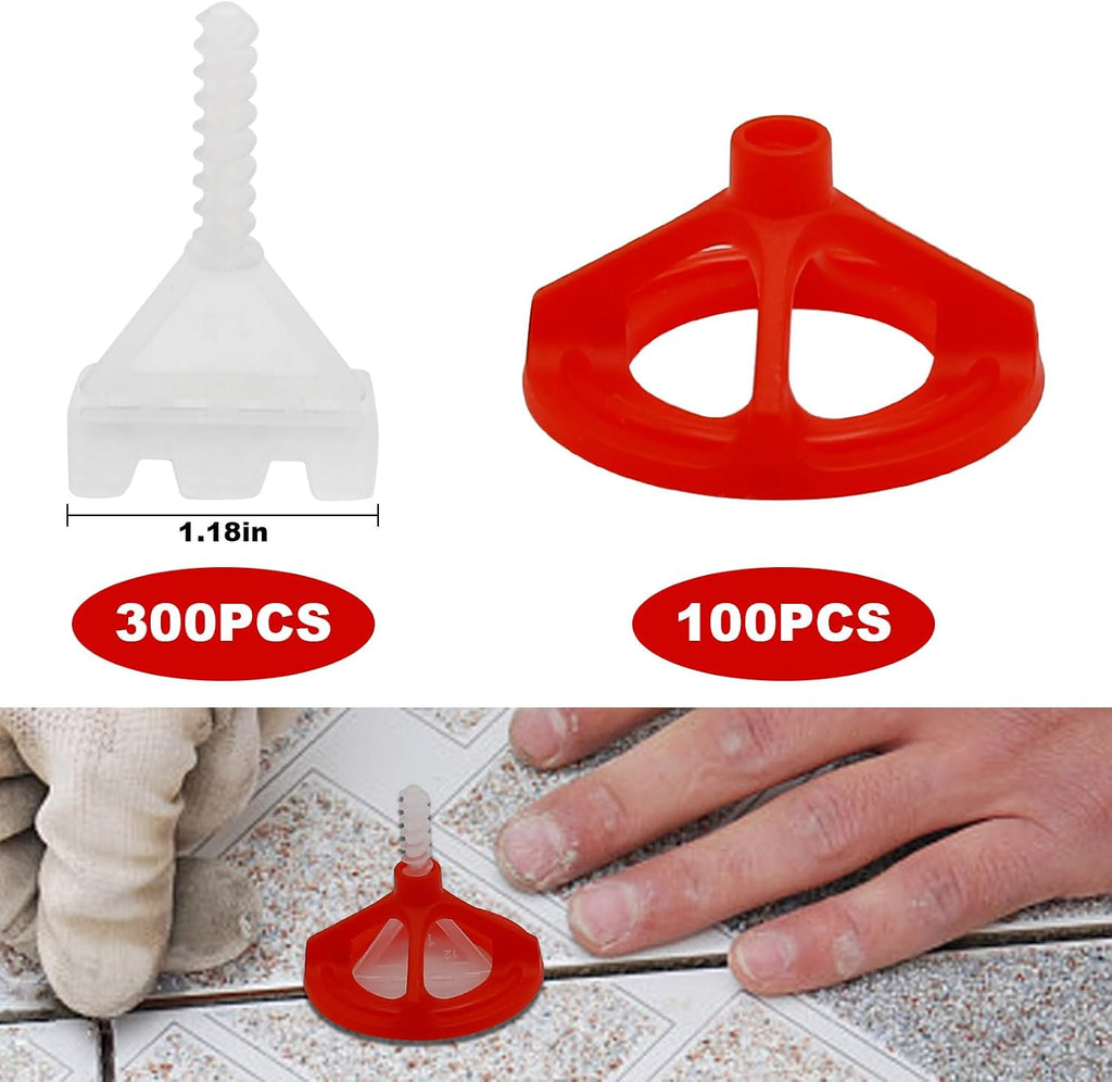 1/8 Tile Leveling System Spiral Tile Spacers Leveling System Tile Anti-Loosening and Spacing System Kit (1/8"-300pcs