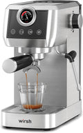 Espresso Machine,20 Bar Semi-Automatic Espresso Maker with Milk Frother Steamer&Touch Screen,Compact Stainless Steel