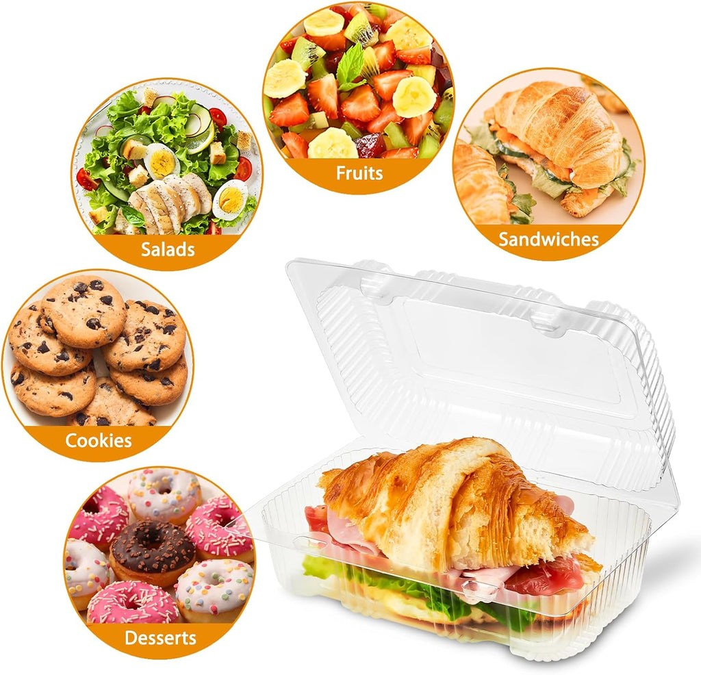 40 Clear Plastic Clamshell Take Out Food Containers with Lids