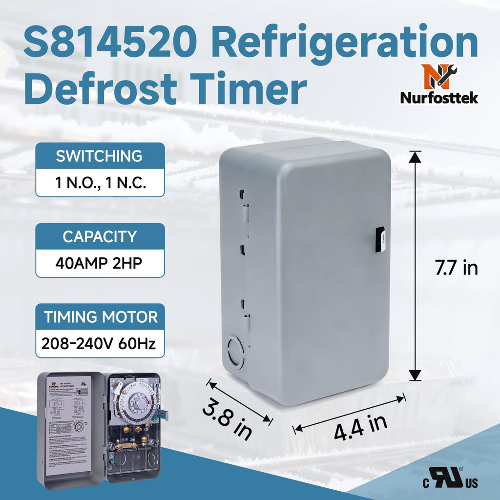 Nurfosttek S8145-20 Commercial Defrost Timer for Refrigeration Systems