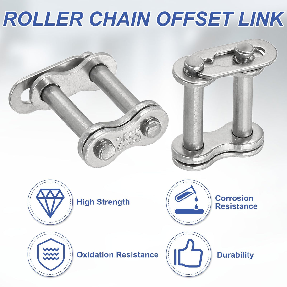 DTGN 4Pcs ISO(DIN) 04C-2 Roller Chain Connect Link, 6.35mm Pitch