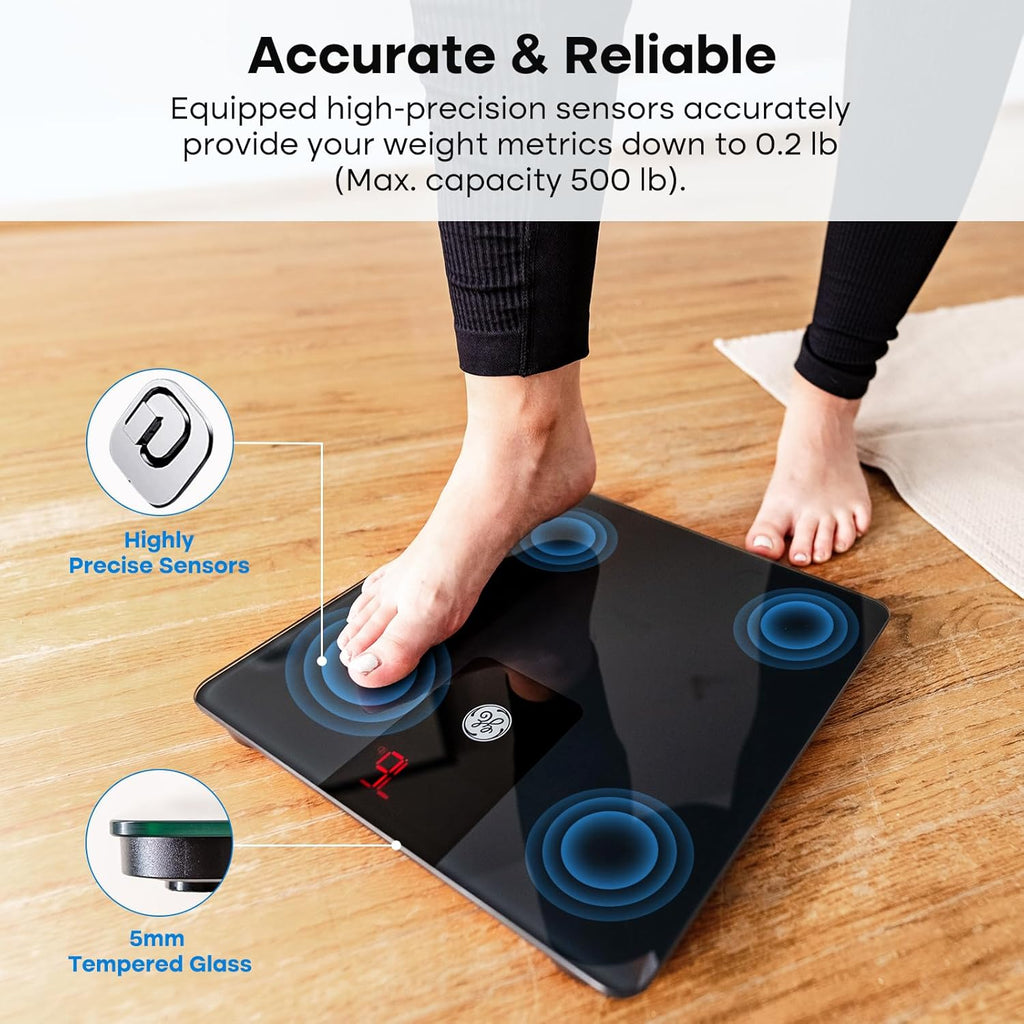 Bathroom Scale for Body Weight 500lbs, Digital Weight Scales Heavy Duty | High Capacity Body Measuring Device, High