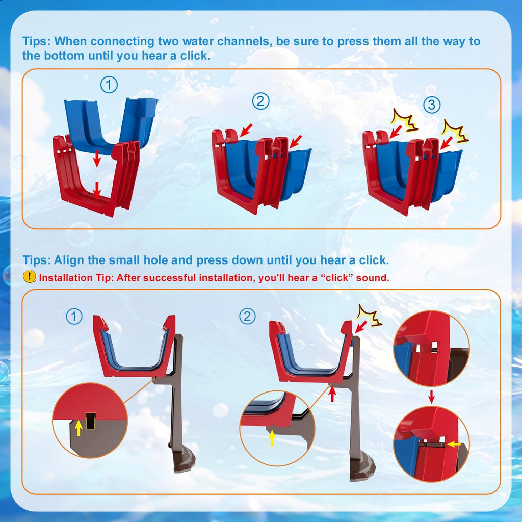 Double-Tier Watermill Summer Toy, 120 PCS DIY Water Table Toys for Kids, Girls, Boys 4-6 Years, Outdoor Water Toys