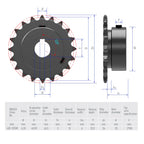 FOCMKEAS 20 Tooth Roller Chain Sprocket, 25 Chain, 20mm Bore, Kw