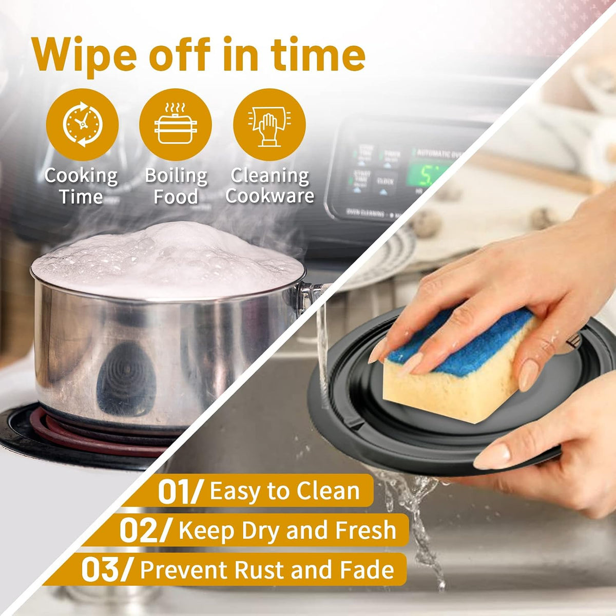 4 Pack Black Cooktop Drip Pans, Compatible with GE Hotpoint Stove. Include 2 Pcs 6'' Range Replacement Drip Pans and 2 Pcs 8 '' Burner Drip Pans for Electric Stove Top