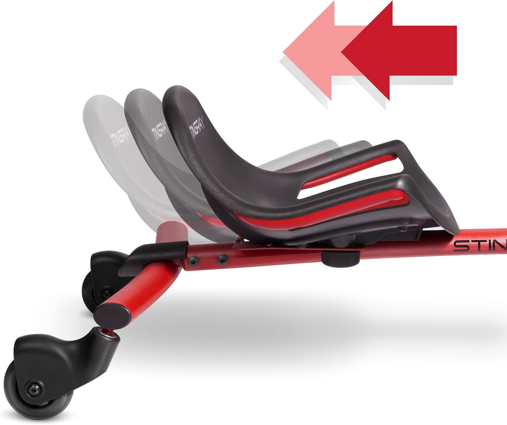 Stingray Pro, for Ages 3-8, Hands Free, Foot Powered Ride On with 360-degree Caster Wheels, Adjustable Seat with