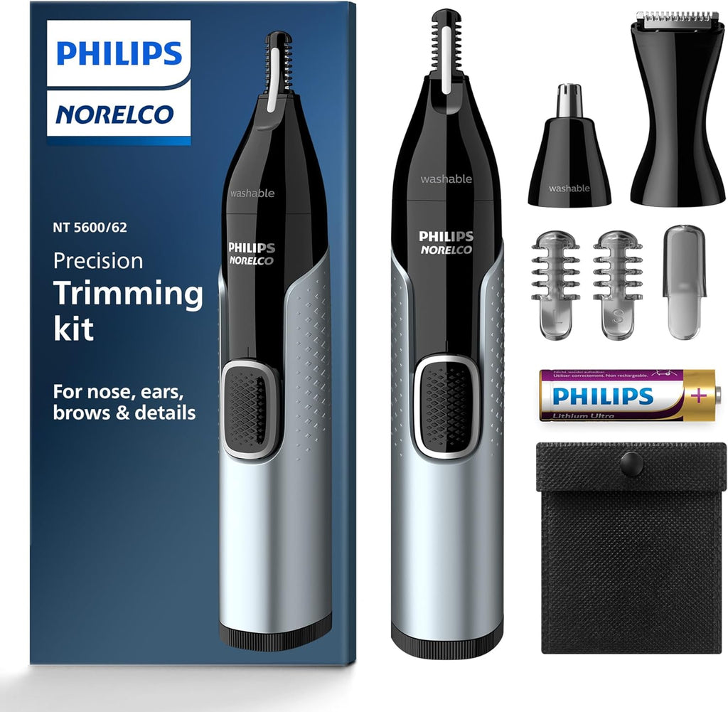 Philips Nose Trimmer 5000 for Nose, Ears, Eyebrows & Details | Protective Guard System, Dual-Sided Steel Blades