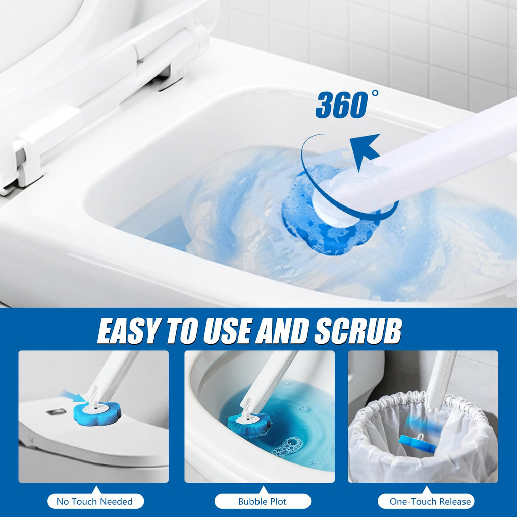 Disposable Toilet Brush Set, 2 Pack with 72 Refills & Wall Holder