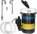 105GPH Canister Filter, External Aquarium Filter Ultra-Quiet Water Circulation Cleaning Machine with Water Pump, 4