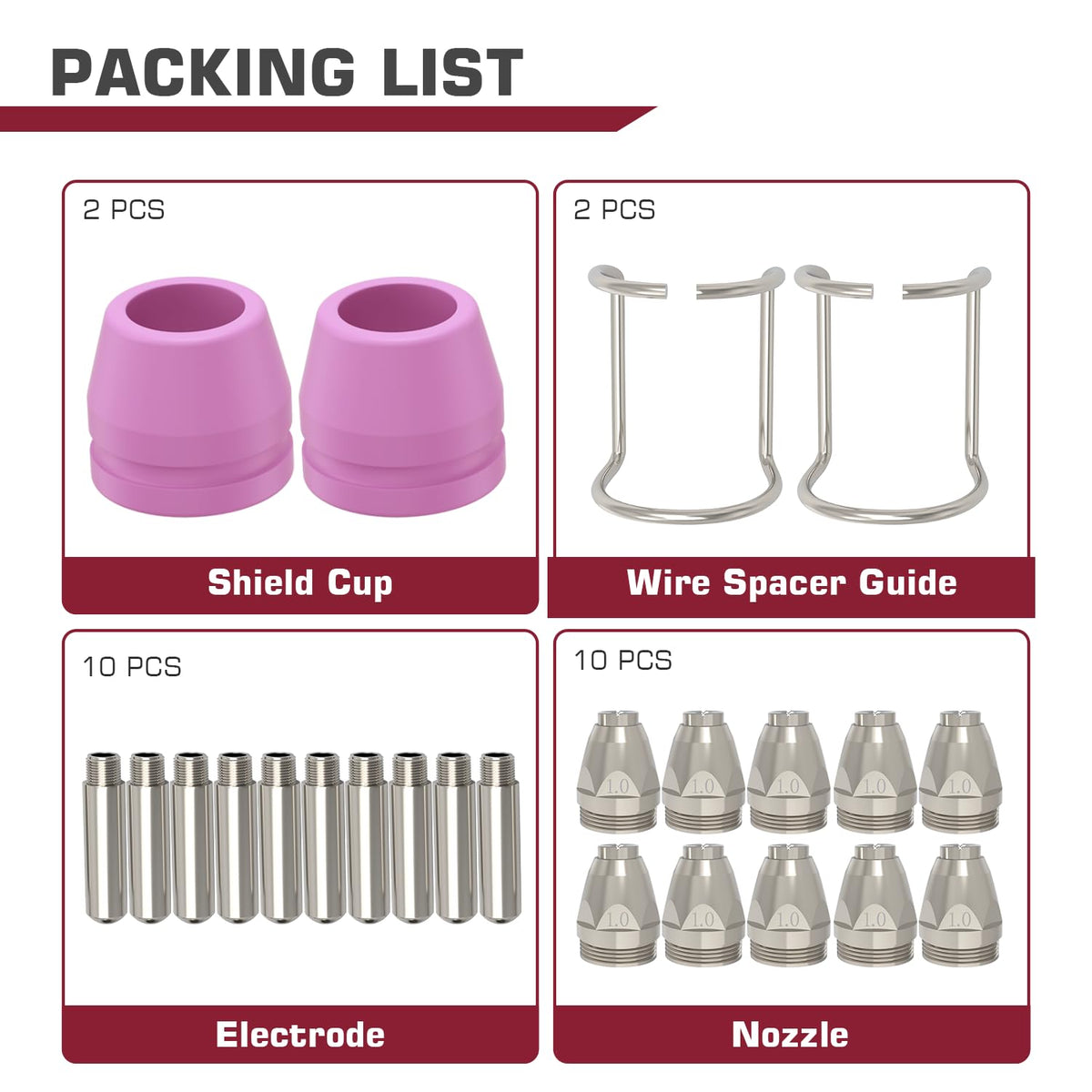 ARCCAPTAIN AG-60 Plasma Cutter Torch Consumables, 24Pcs .040''