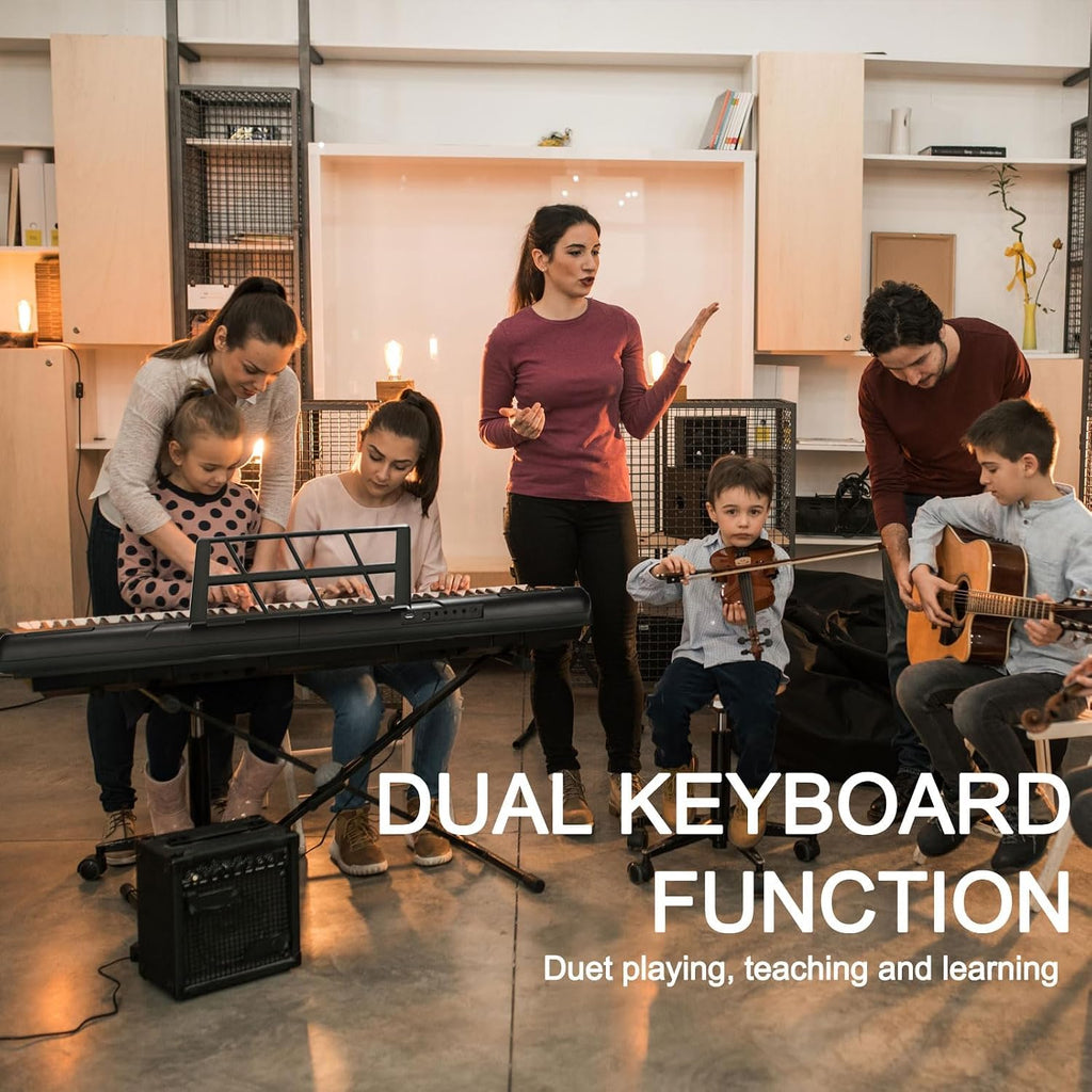 88 Key Keyboard Piano, Semi Weighted Electronic Digital Piano with Music Stand, Power Supply, Sustain Pedal, Stand