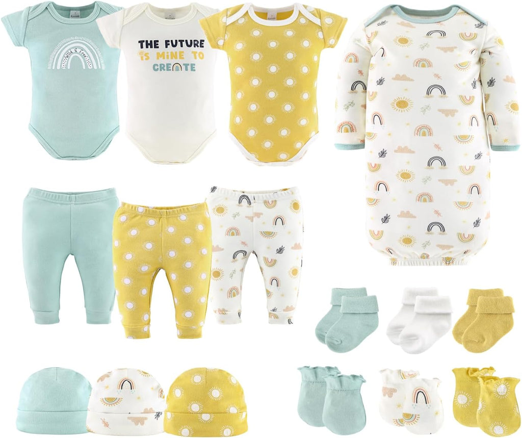 Baby Layette Gift Set for Baby Boys or Girls - 16 Piece New Born Unisex Gift Set, Clothes & Newborn Essentials Must
