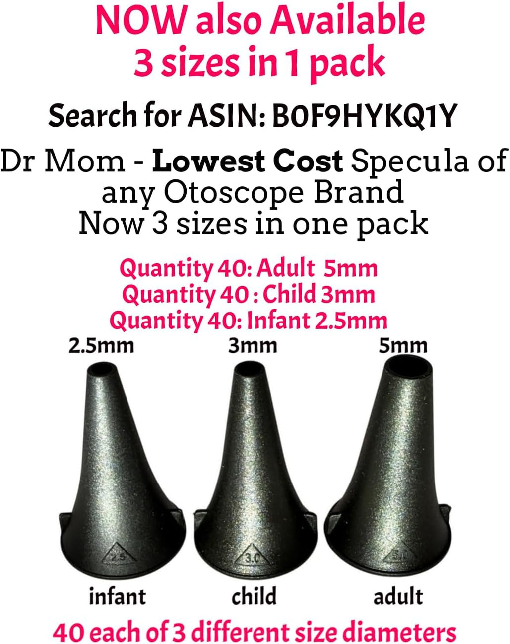 5th Gen Dr Mom Professional Otoscope - Full-Size with Our Largest Lens, Complete with Batteries and Hard Travel Case