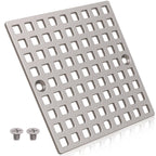 3-7/8" Brushed Nickel Square Shower Drain Cover for Floor Drain