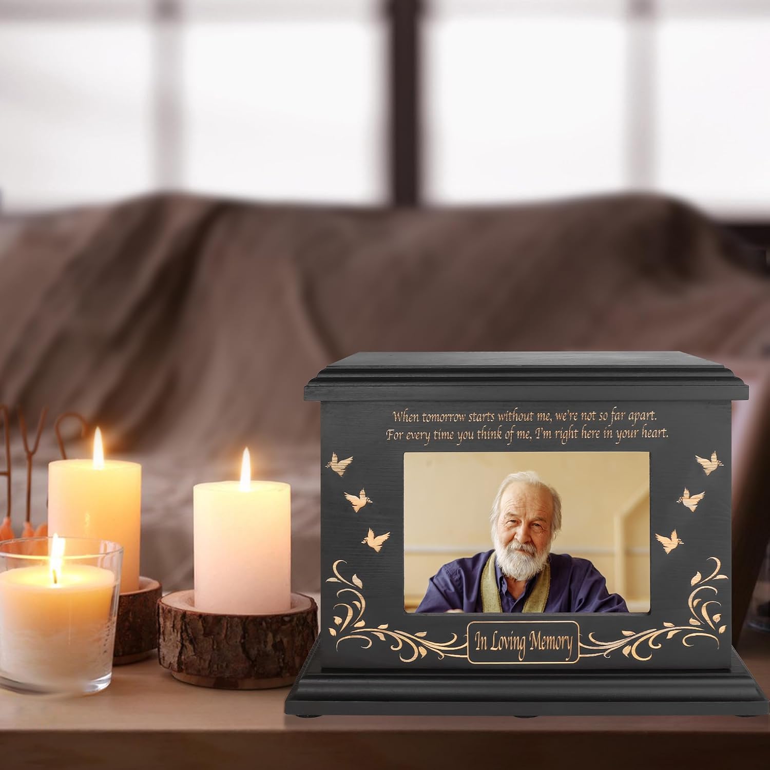 Cremation Urns for Human Ashes Male Female with Photo Frame