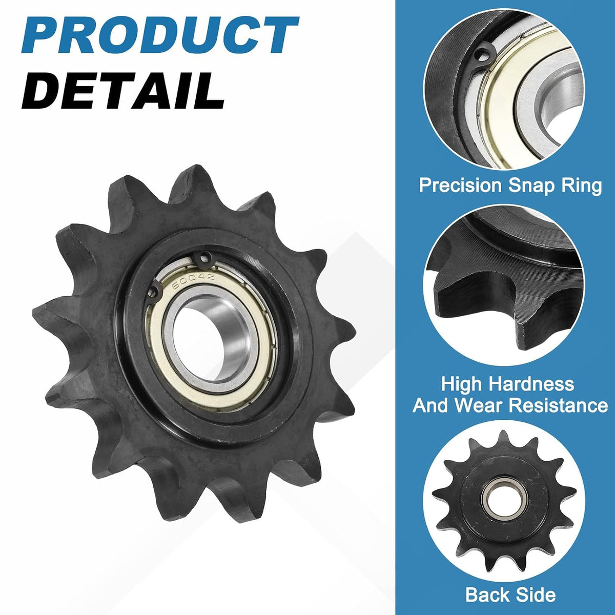 uxcell 2Pcs #60 Roller Chain Idler Sprocket, 20mm Bore 3/4" Pitch 13 Tooth