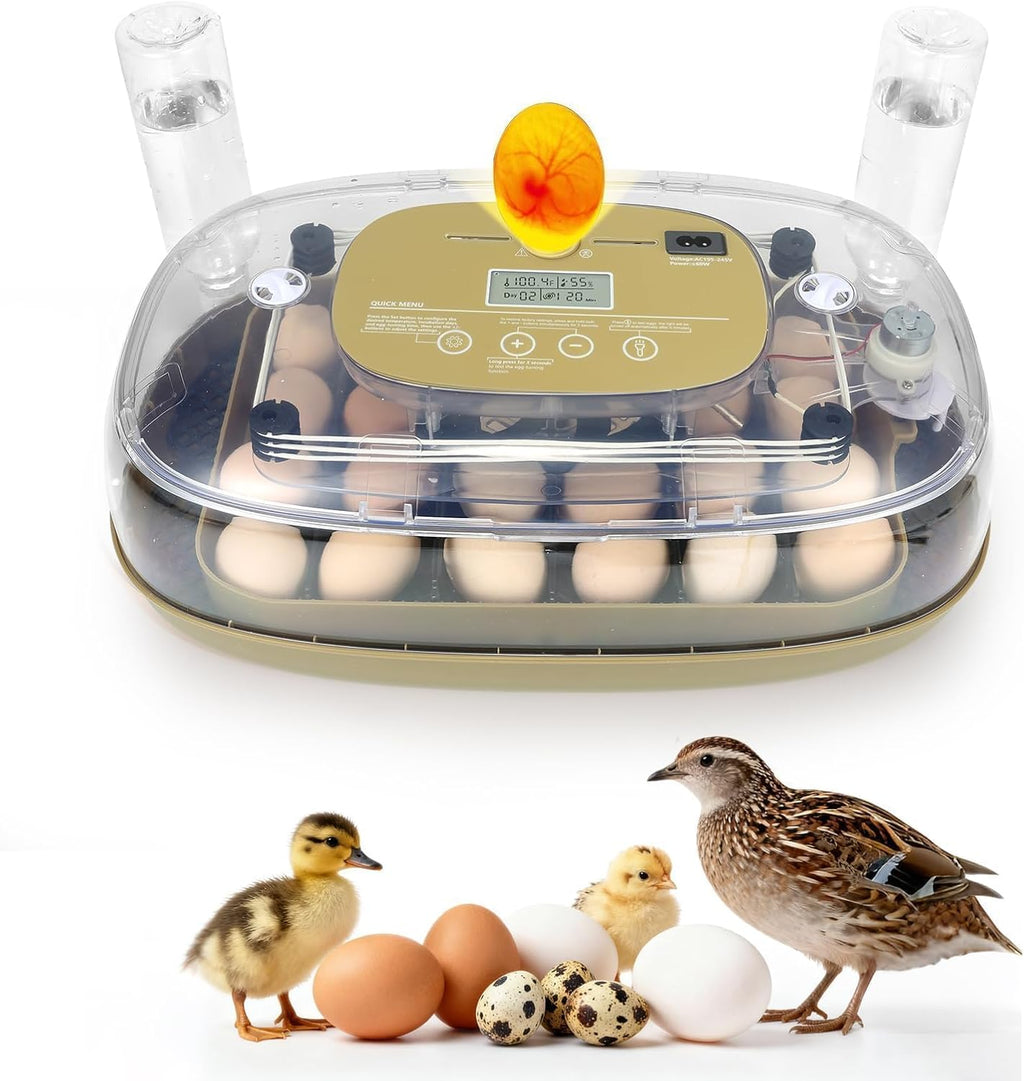 Series III - 24 Egg Automatic Incubator, Full-Stage Adaptive Humidity (Dual-Bottle) & Auto Temp Control
