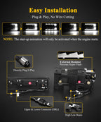 LED Headlights Assembly DOT Approved with Start Animation DRL Sequential Turn Signal Hi/Low Beam Lights Replacement