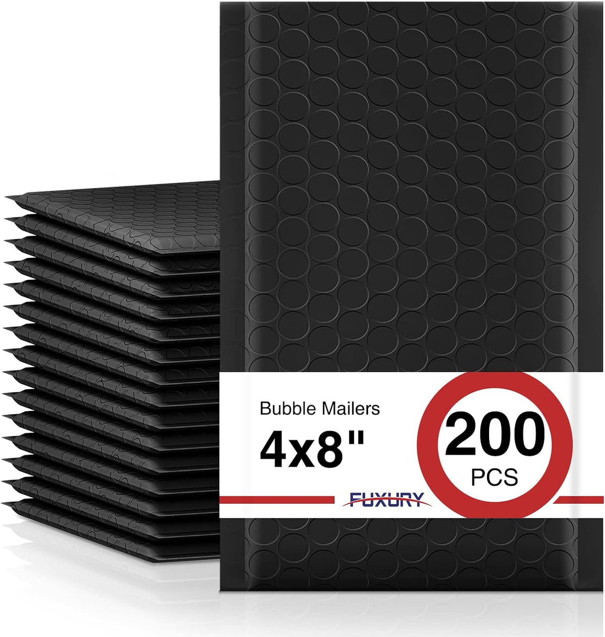 Black Bubble Mailers 4x8" 200 Pack Waterproof Padded Envelopes