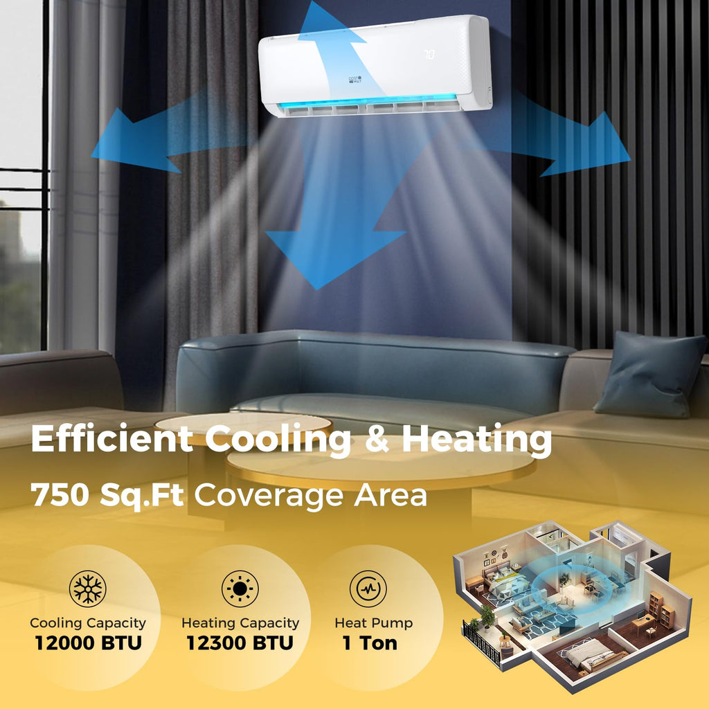 12,000 BTU Mini Split Air Conditioner, with Heat Pump