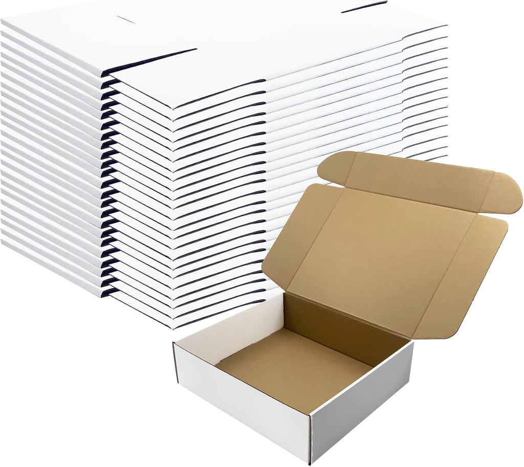 11x9.6x3 Inch White Shipping Boxes 25 Pack,Large Gift Boxes,Bulk of Mailers