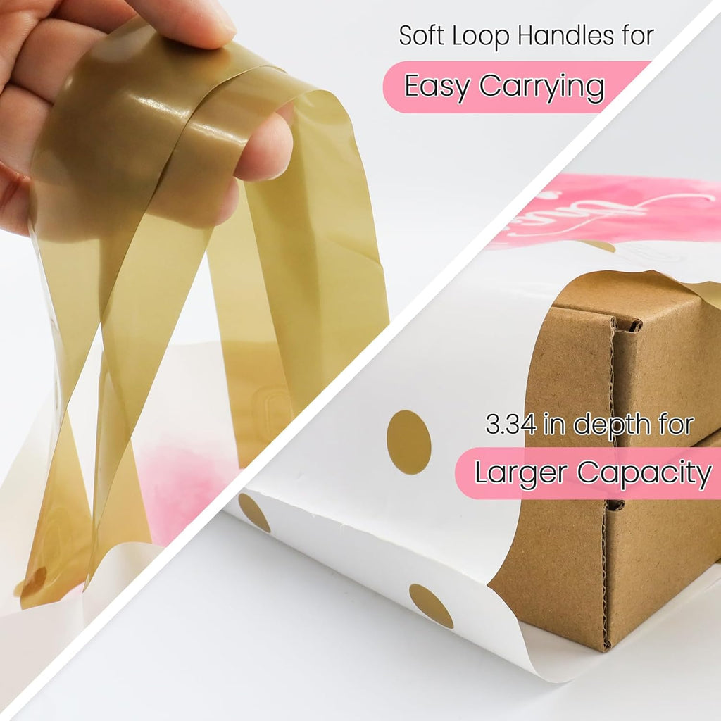 Thank You Merchandise Bags Extra Thick - Loop Handle 50pcs 12x15In