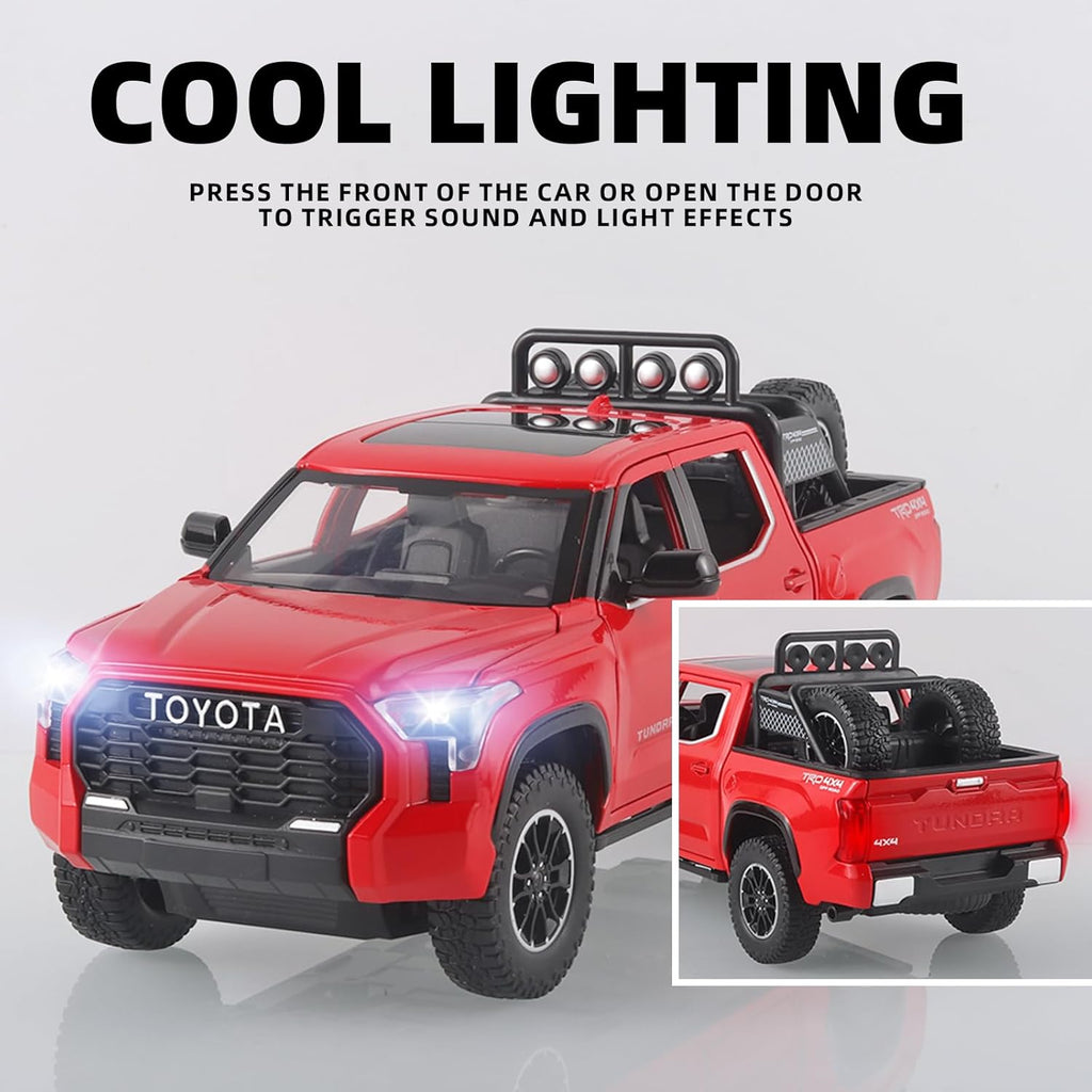 Toy Trucks for Boys 1/24 Compatible with Toyota Tundra | Diecast Metal Model Toy Pickup Truck Pull Back Car Model