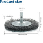 TEXNINC 5-Pack 3-Inch Wire Wheel Brush Set for Drill