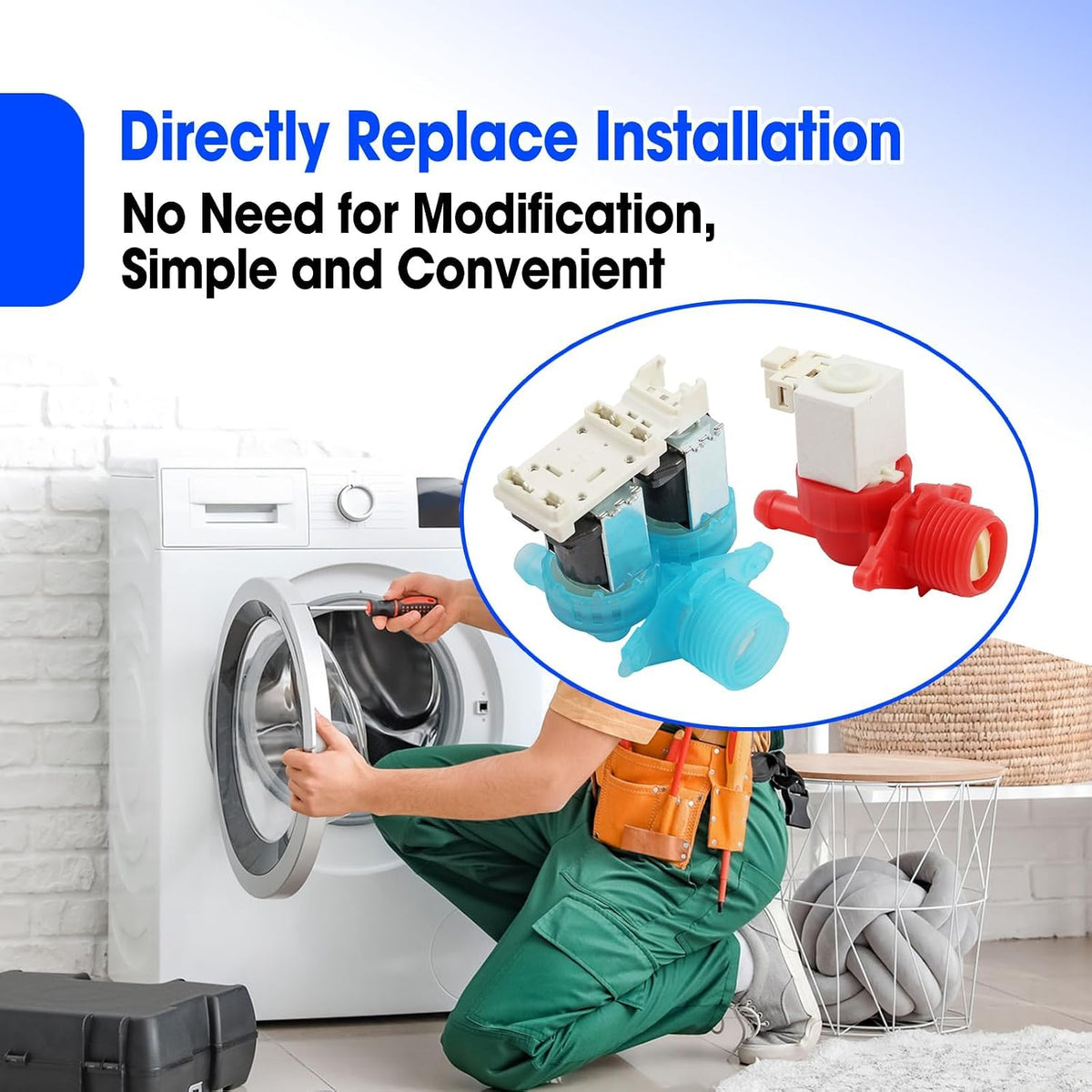 W11688994 Washer Cold & Hot Water Inlet Valve Set Fit for Whirlpool Amana