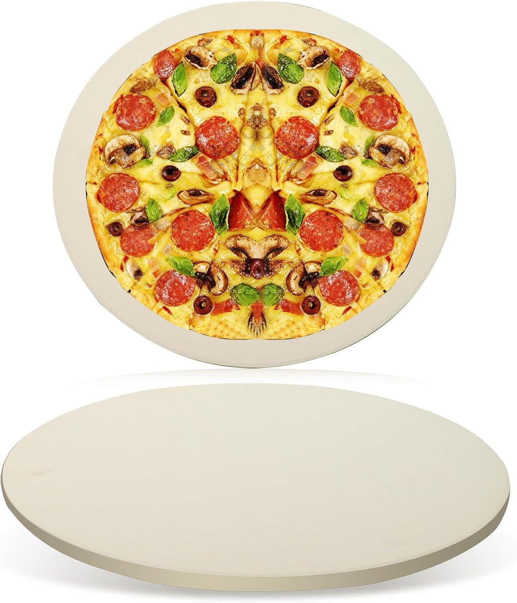 Large Round 16 Inch Pizza Stone for Grill and Oven, Cordierite Baking Stone