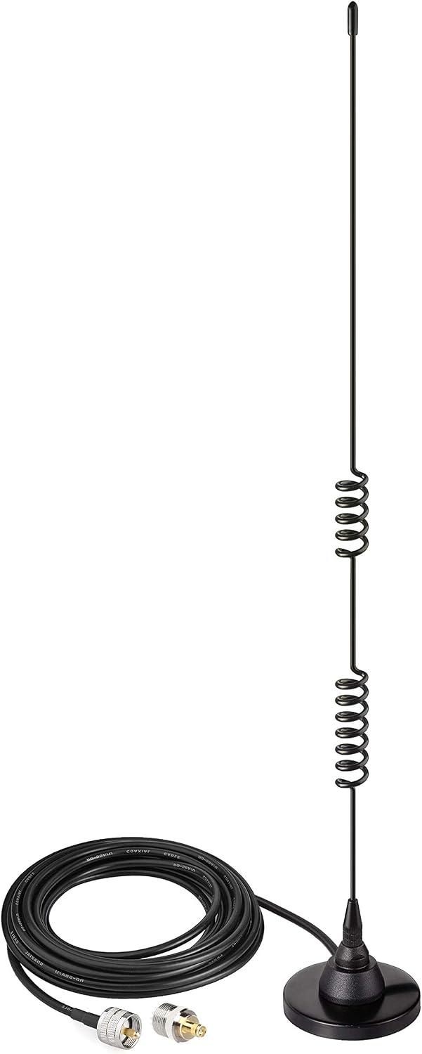 Mobile Ham Radio Antenna Dual Band VHF UHF 136-174MHz 400-520MHz | Magnetic Base PL259 Male Antenna for BTECH ICOM