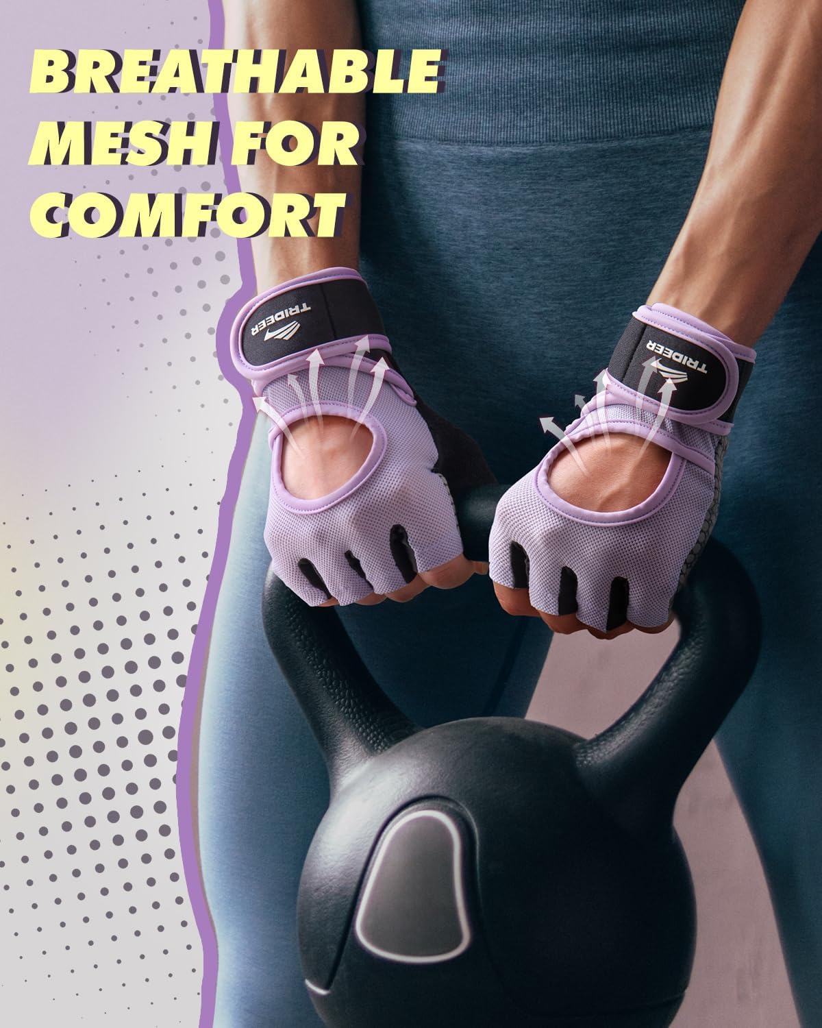 Weight Lifting Gloves for Women & Men, Wrist Support & Padded Palm | Gym Gloves with Silicone Grip, Breathable