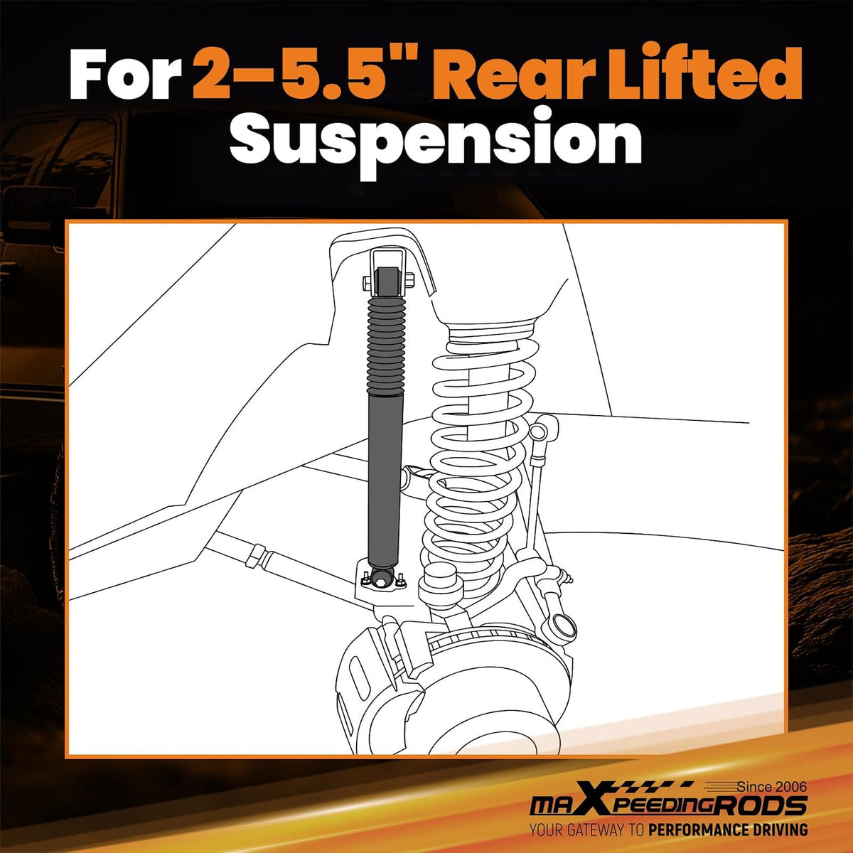 maXpeedingrods 2-5.5" Rear Shocks for Toyota Tacoma 1995-2004