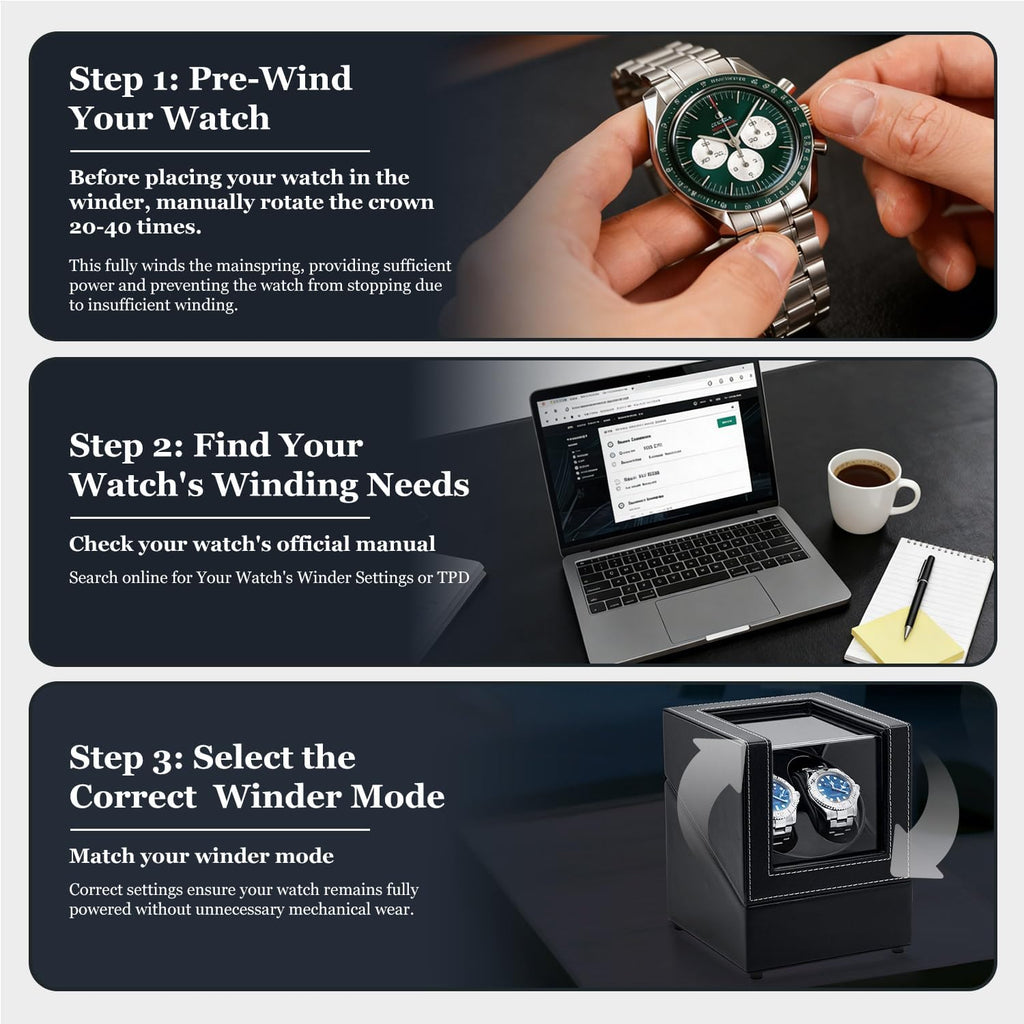 Watch Winder for Automatic Watches, Double Automatic Watch Winder Box with Quiet Japan-made Motor, Automatic Watch