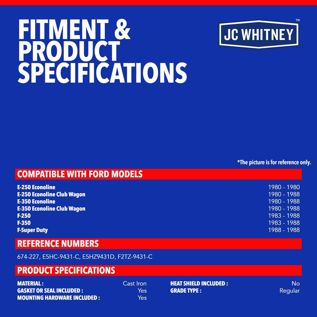 JC Whitney Left Exhaust Manifold Kit with Gasket